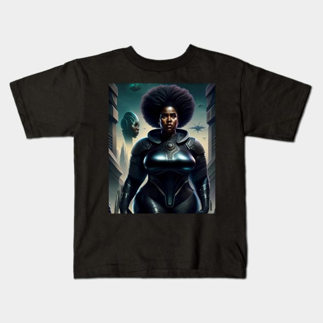 Curves in Space: Afrofuturistic Tee T-Shirt Kids T-Shirt by MeatLuvers